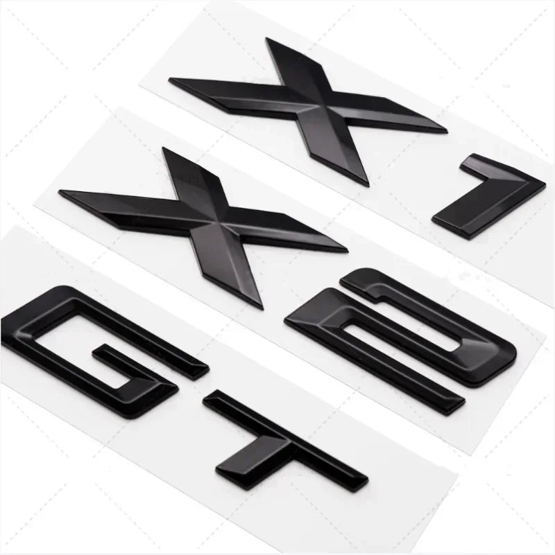 3D Chrome Black Rear Trunk Letter Sticker for BMW X1-X7 & GT - image 3
