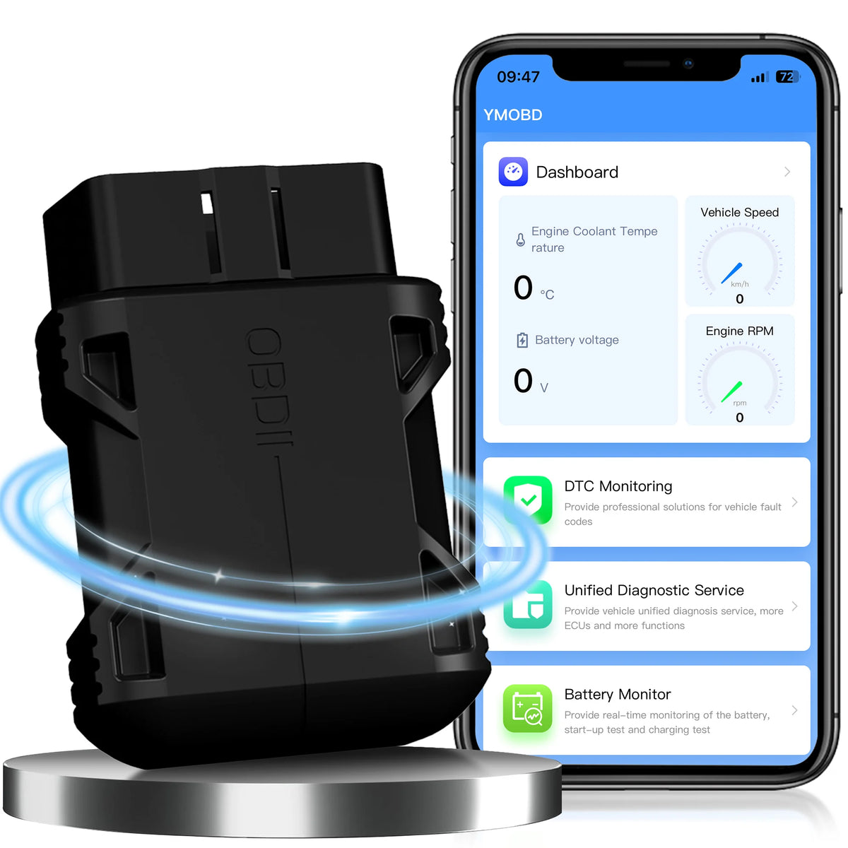 OBD2 Scanner Bluetooth 5.0 Car Auto Diagnostic Scan Tool for iOS iPhone Android Check Engine Light Reset OBD II Code Reader