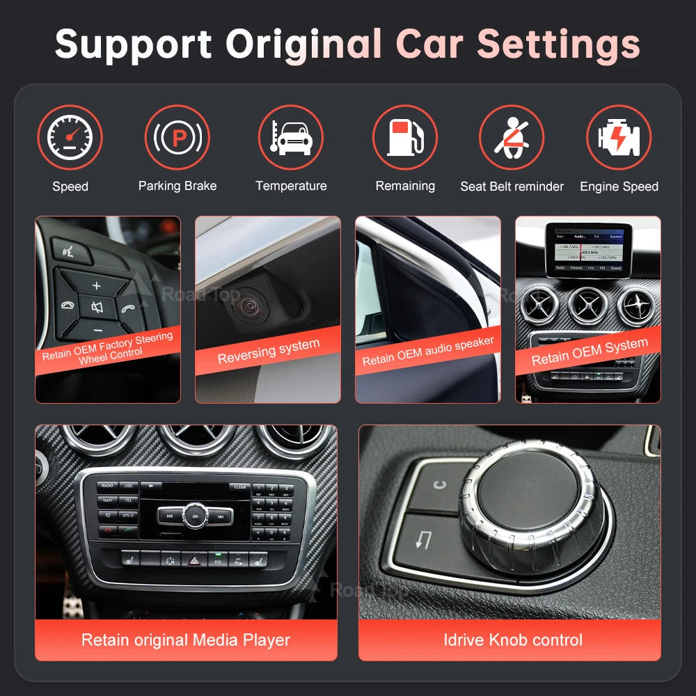 RoadTop Wireless CarPlay Android Auto 10.25" Screen for Mercedes - image 5