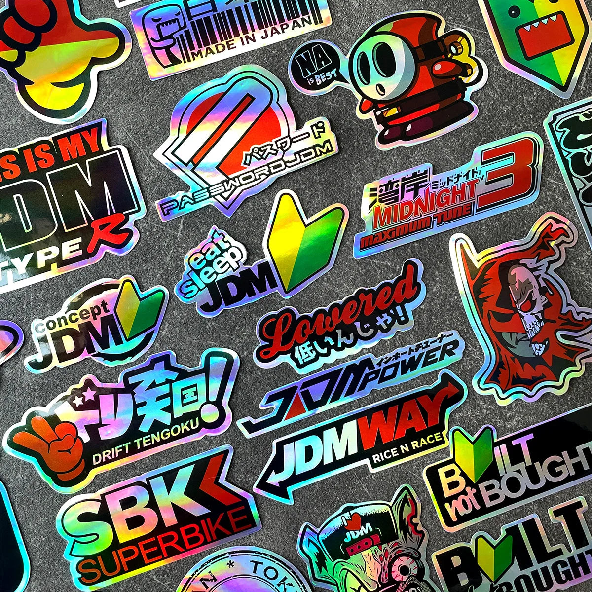 40-Piece JDM Vinyl Sticker Pack for Motorcycles & Cars