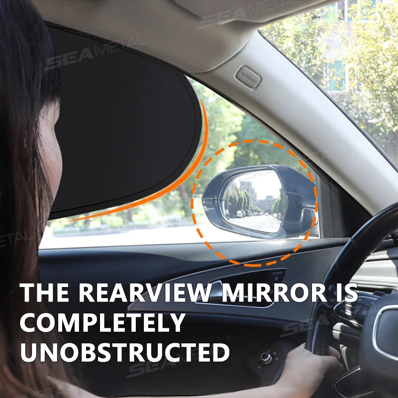 Static Cling Car Side Window Sun Shade, 4-Layer UV-Blocking Cover