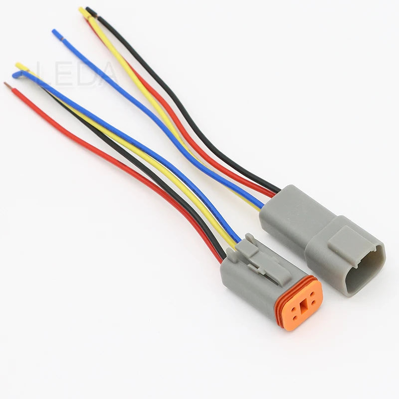 DT Style Waterproof Automotive Connector, Pre-Wired, 2 to 12 Pin