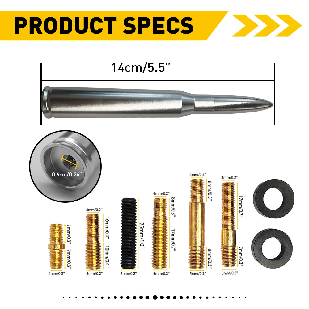 14cm Universal Car Roof Bullet Antenna, AM/FM Short Aerial - view 9