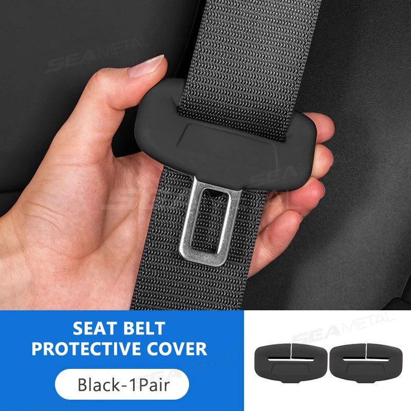 Rubber Seat Belt Buckle Covers, Anti-Scratch Protector, Universal, 2 Pcs