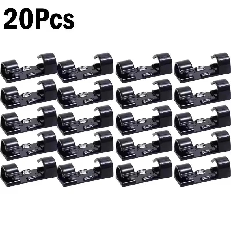 Self-Adhesive Cable Clips Organizer, Cord Management Holder for Home & Car