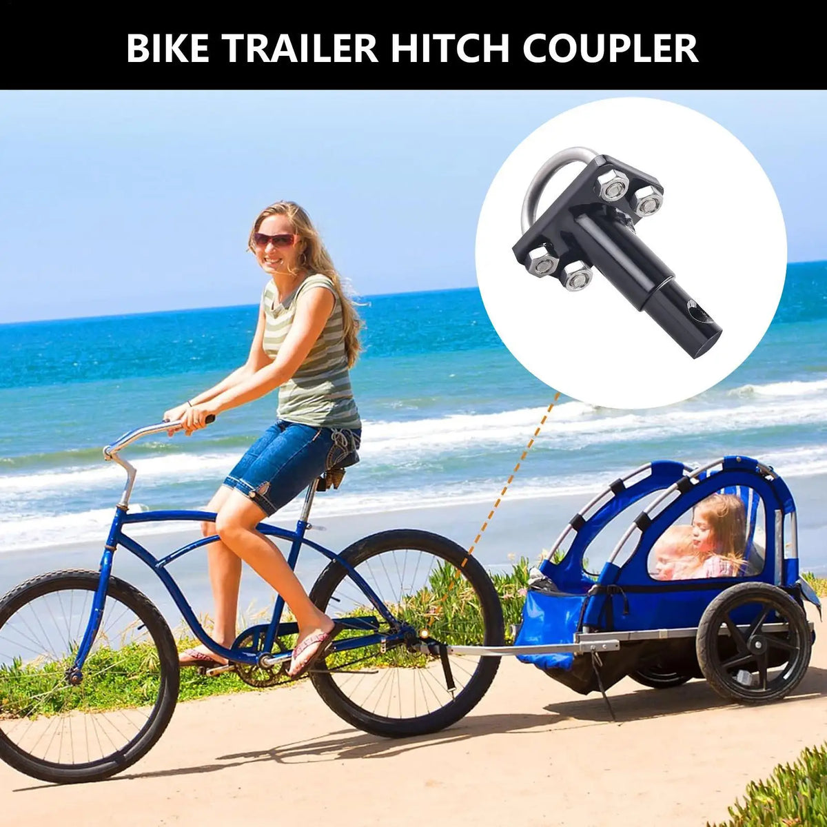 Bike Trailer Hitch Coupler Bike Cargo Trailer Coupler Bike Trailer Hitch Connector for Childrens Trailers and Most Bicycles