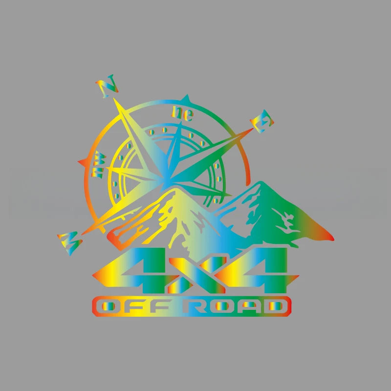 Off Road Mountain Compass Vinyl Decal, S, M or L