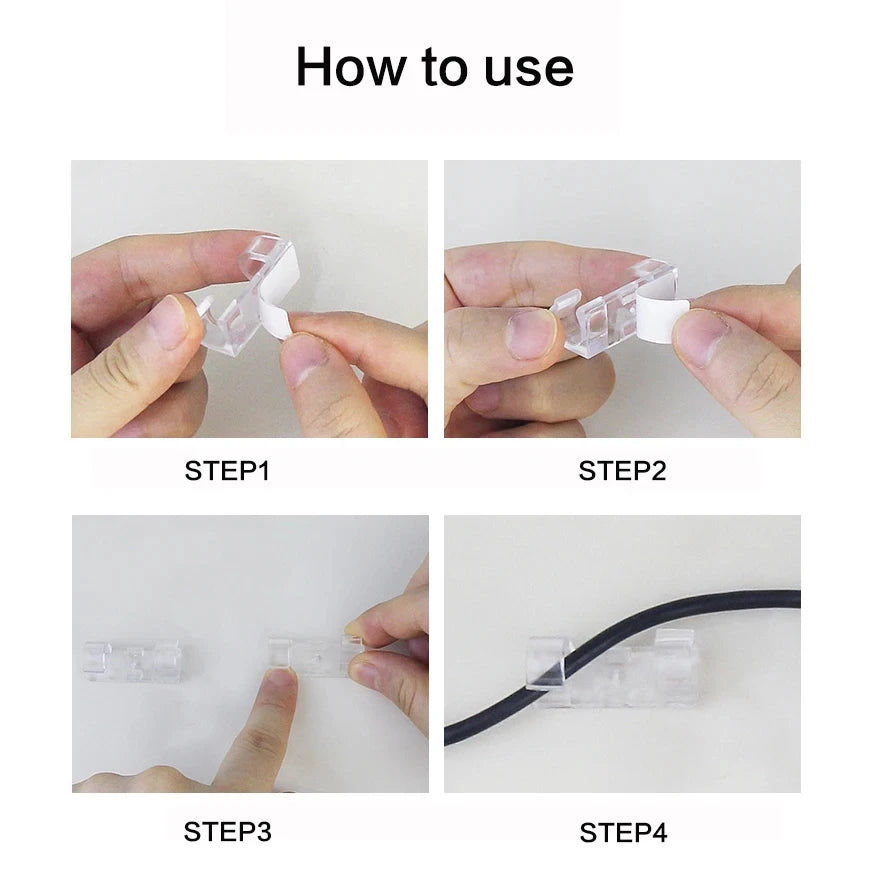 ABS Desktop Cable Organizer Clips – Cord Winder Holder