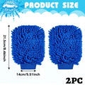 Thick Waterproof Chenille Microfiber Car Wash Mitt, Double-Faced Cleaning Glove for Detailing