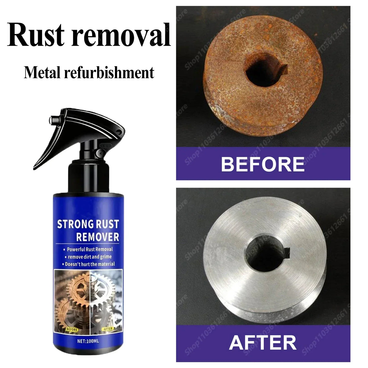 Multifunctional car rust remover used for removing rust providing surface protection on car brake pads iron metal surface 1/3PCS