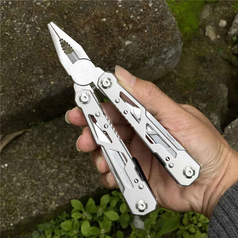 Heavy-Duty Multifunction Tactical Pliers, 420HC Stainless Steel EDC Folding Tool with Nylon Sheath, Gift for Men Dad Husband