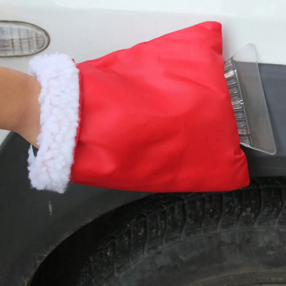 Car mounted with protective cover, winter car snow shovel, snow shovel with plush warm gloves, defrosting and ice removal shovel