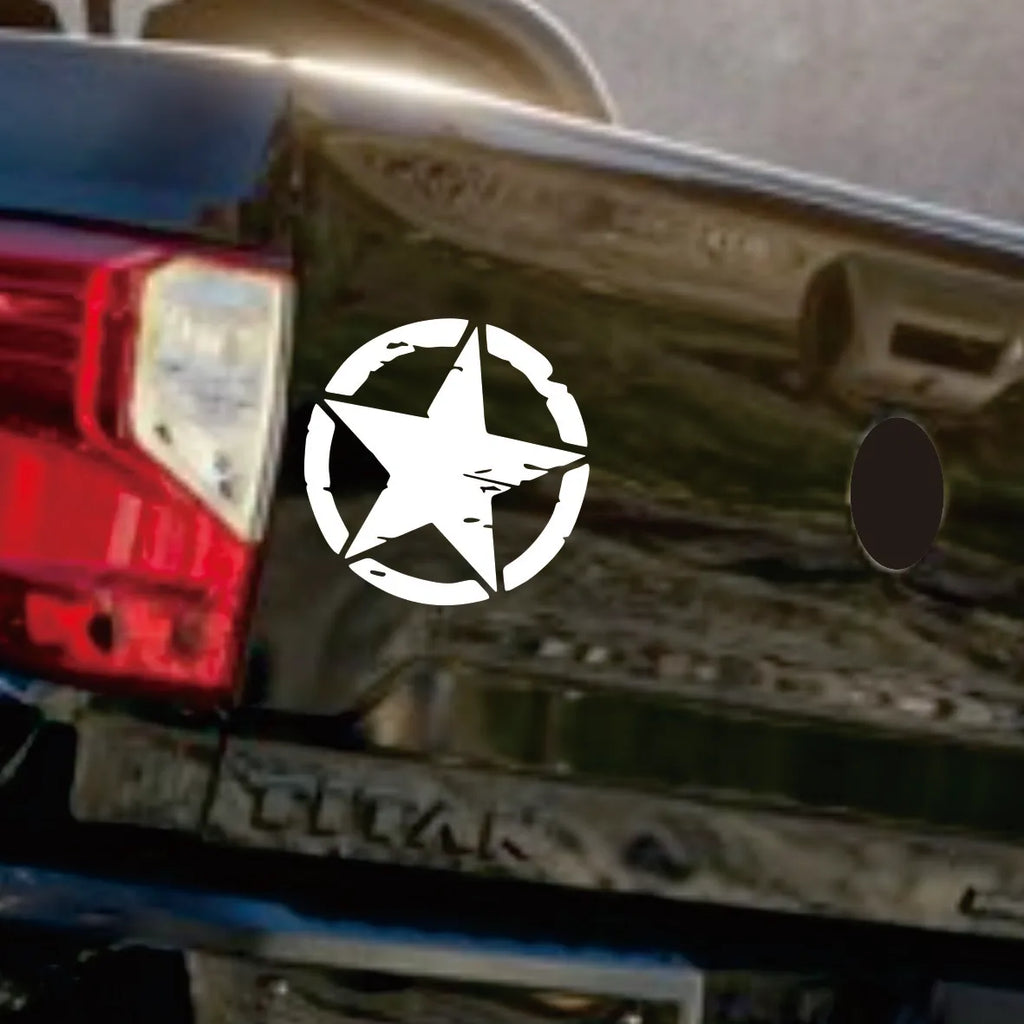 Distressed Army Star Skull Vinyl Decal for Jeep Wrangler and 4x4