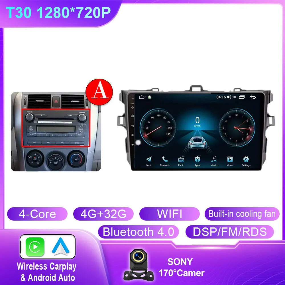 Toyota Corolla 2006-2013 Android 14 9-inch Touchscreen Car Stereo - image 18