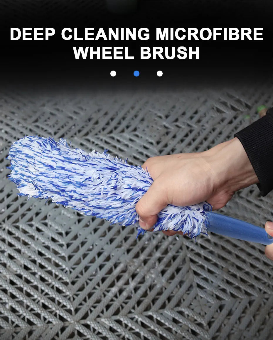 Plush Wheel and Rim Cleaning Brush for Car Detailing