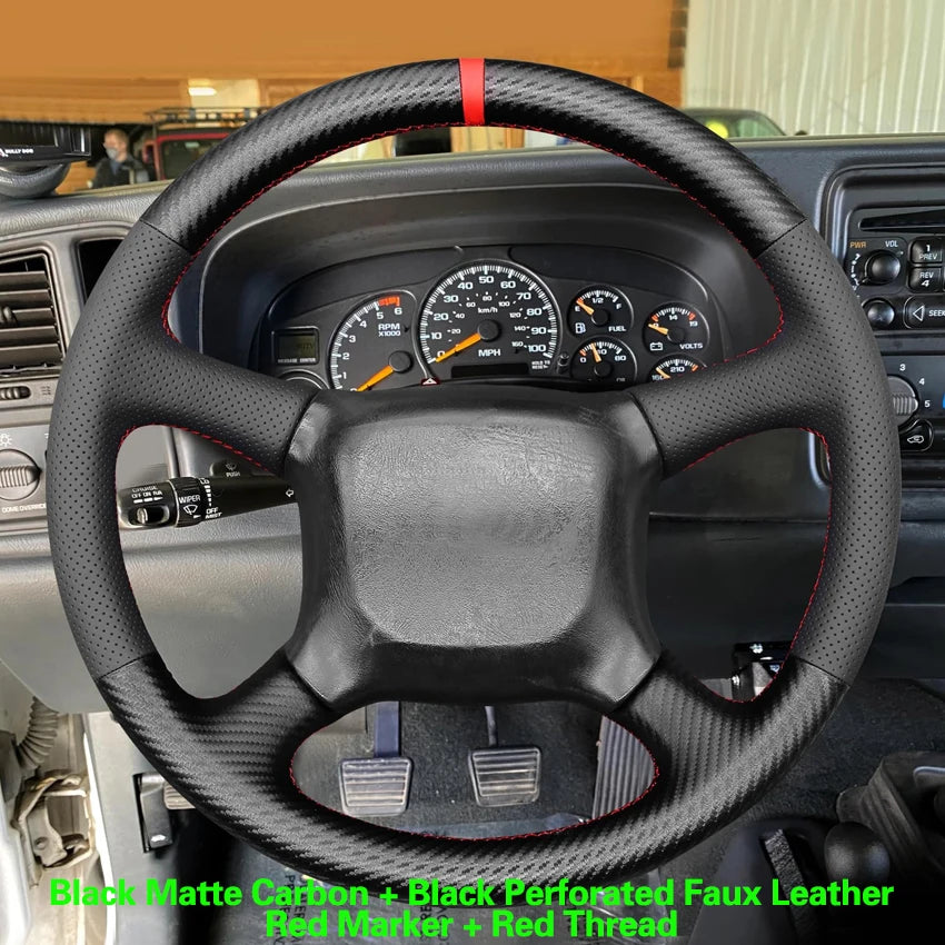 Black Faux Leather Steering Wheel Cover for Chevy/GMC Trucks & SUVs - image 22