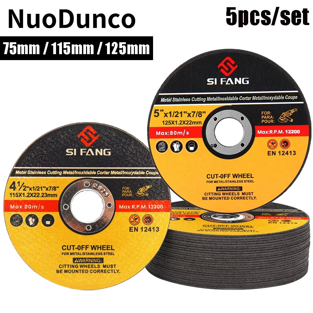 5Pcs Set 75/115/125mm Metal Cutting Disc Angle Grinder Resin Grinding Wheel for Steel