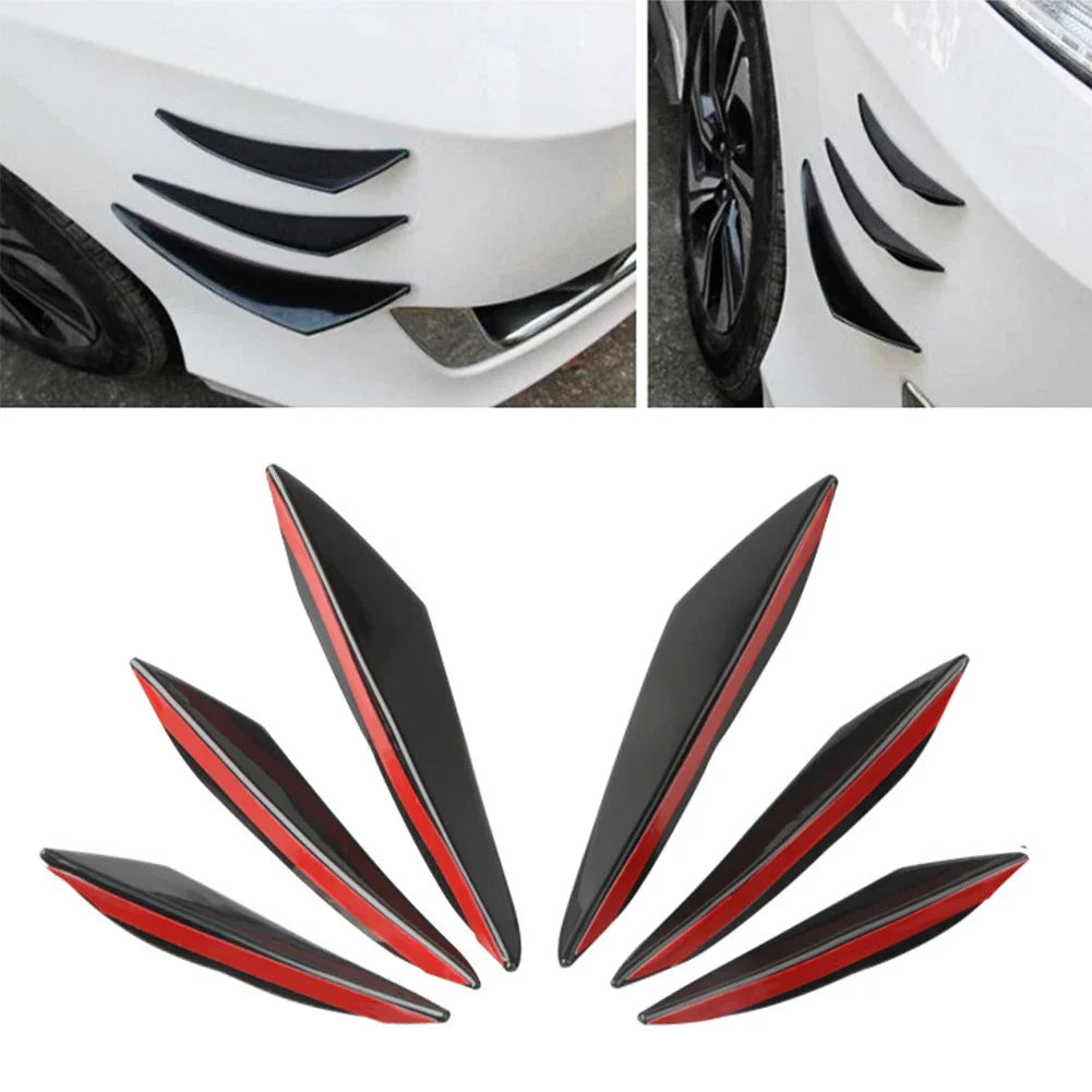 Universal Front Bumper Lip Spoiler Canards 4 or 6 Piece Set - image 2
