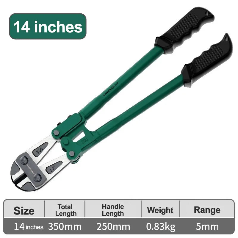 Heavy Duty Bolt Cutters Flat Nose CR-V Steel for Wire Chain and Steel Cable