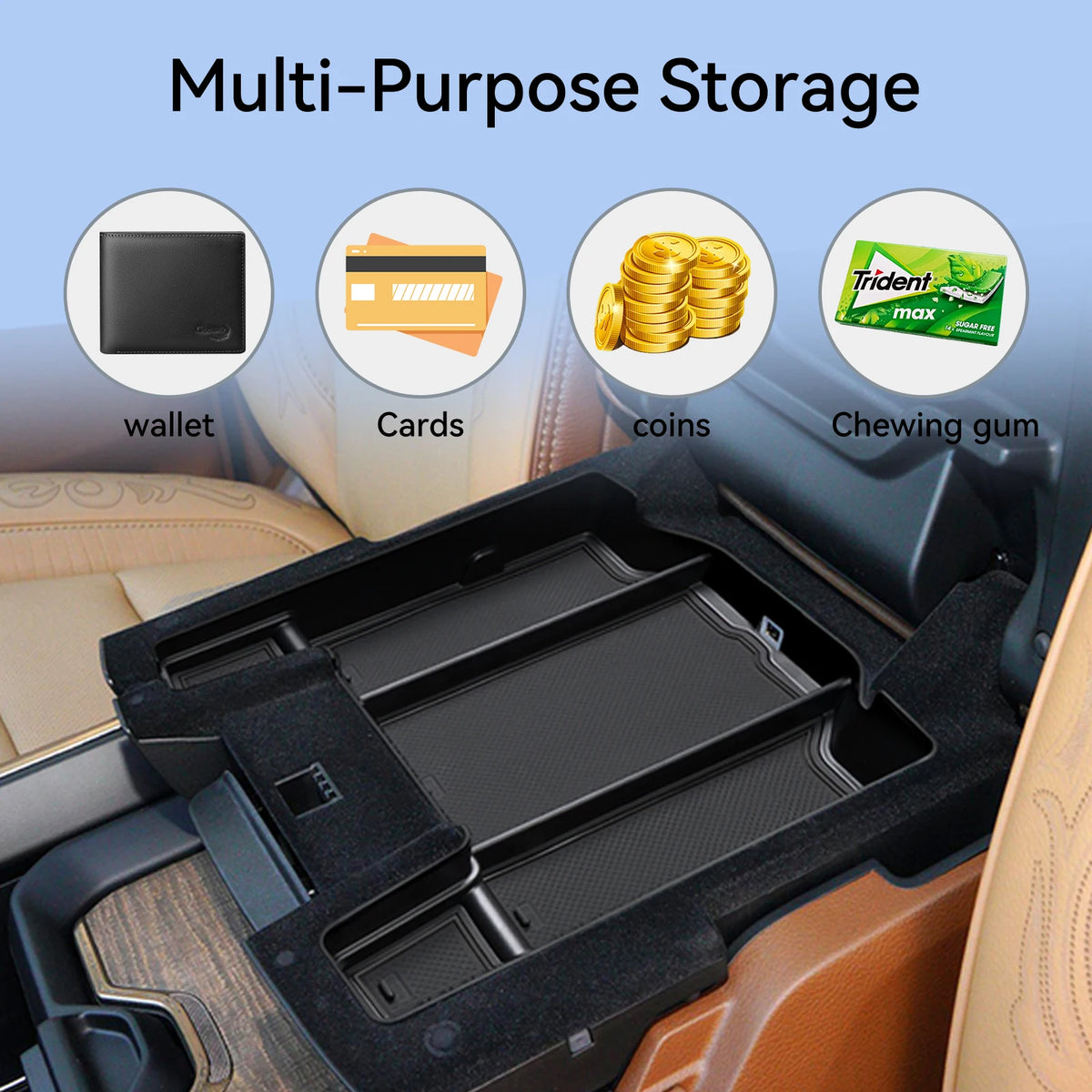 Dodge Ram 2019-2026 Center Console Armrest Storage Box Organizer - image 6