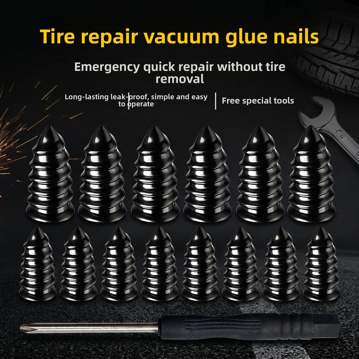 Tire Repair Kit for Car Motorcycle Professional Tubeless Tire Puncture Repair Tool Set Emergency Auto Flat Fix Kit 32/70pcs