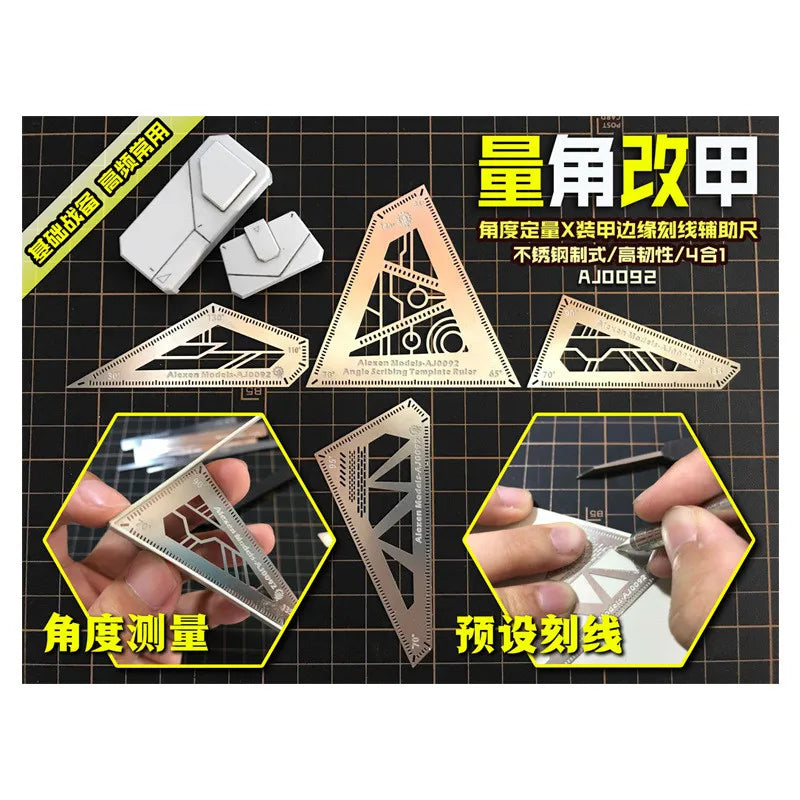 4-in-1 Angle Measuring Scribing Ruler for Gundam Model Building - image 3