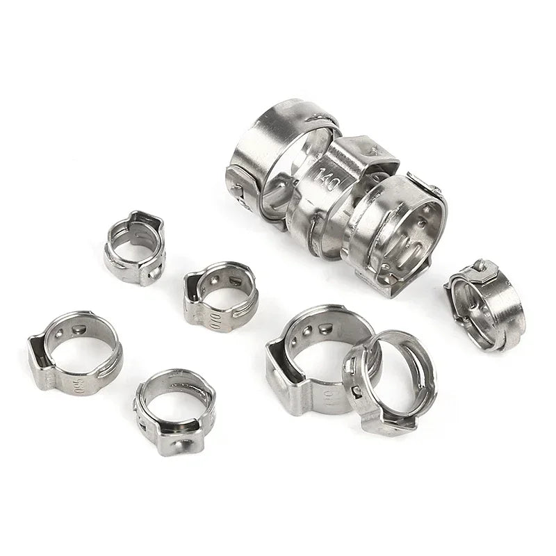 115-Piece Single Ear Hose Clamp Assortment Kit, 304 Stainless