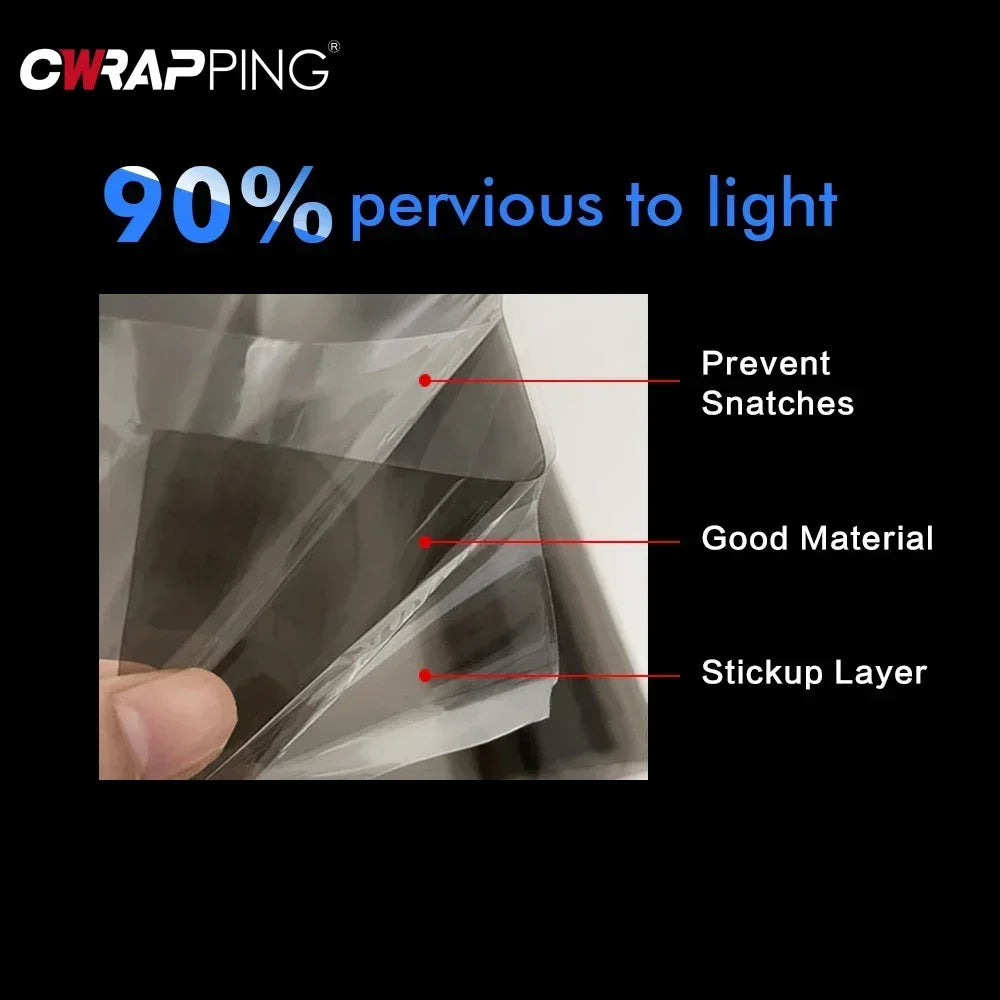 Headlight and Taillight Tint Film, Self-Adhesive Vinyl, 30cm Wide