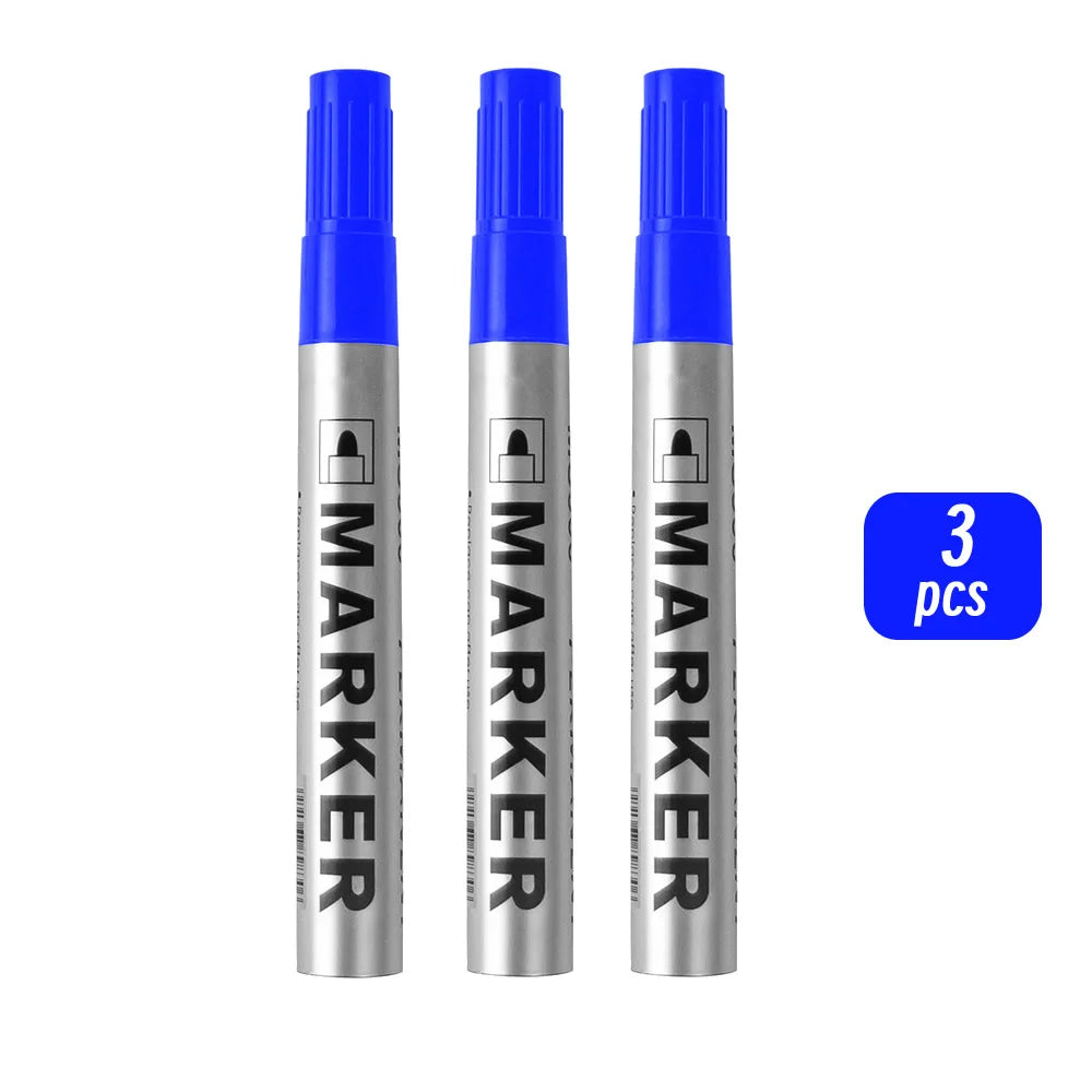 Permanent Paint Marker Pen Waterproof Black Pen for Tyre Oily Markers Quick Drying Signature Pen Stationery Supplies