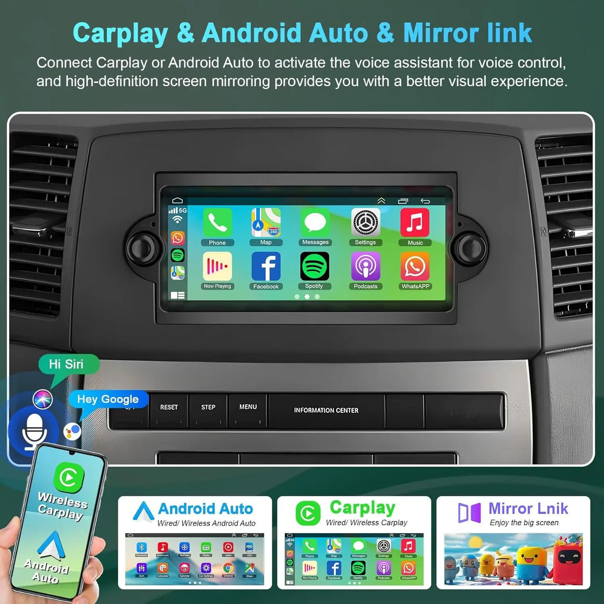 6.8" Android Car Stereo for 2006-2008 Dodge Ram 1500/2500/3500 - image 4