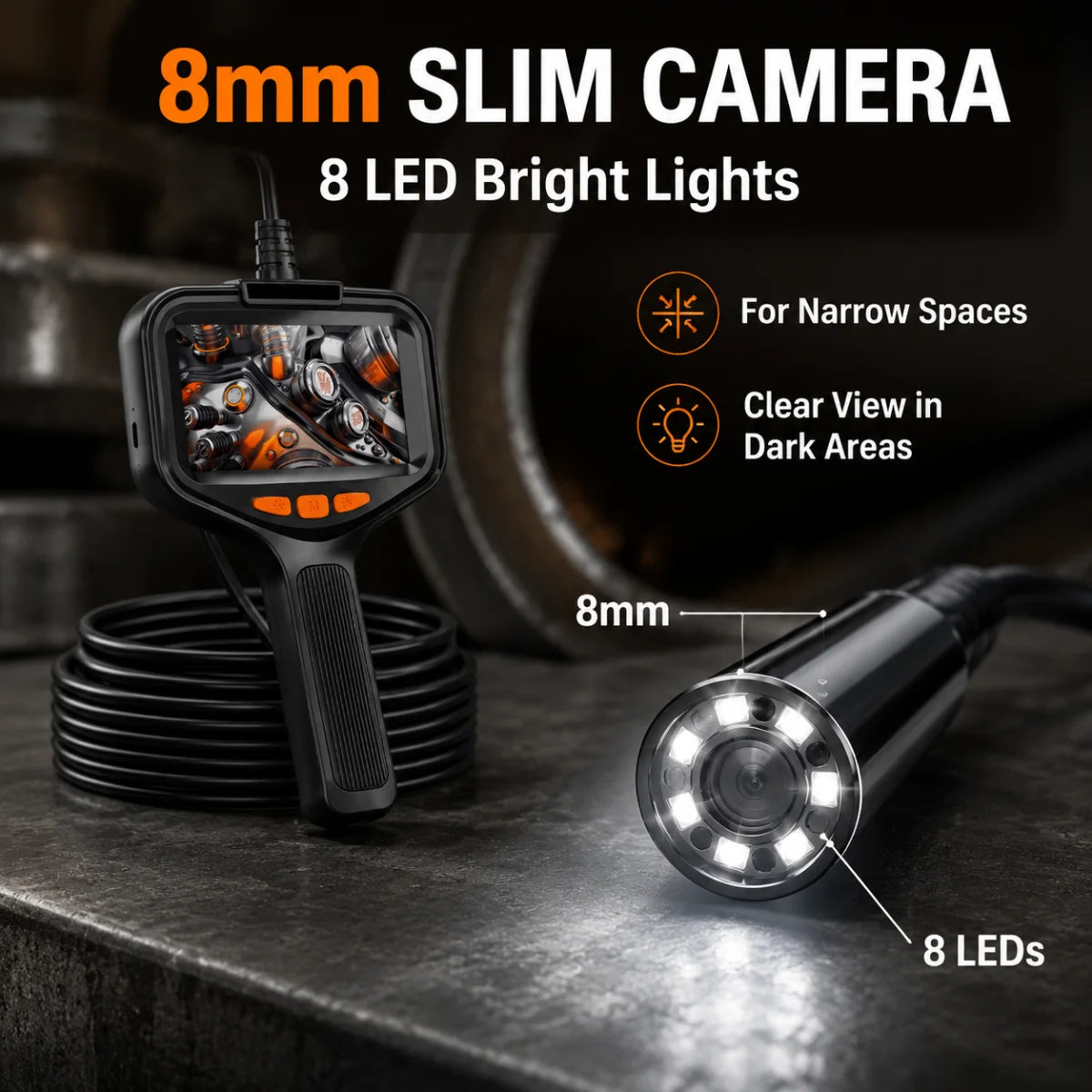 4.3-Inch LCD Endoscope Inspection Camera, 1080P 8mm - image 6