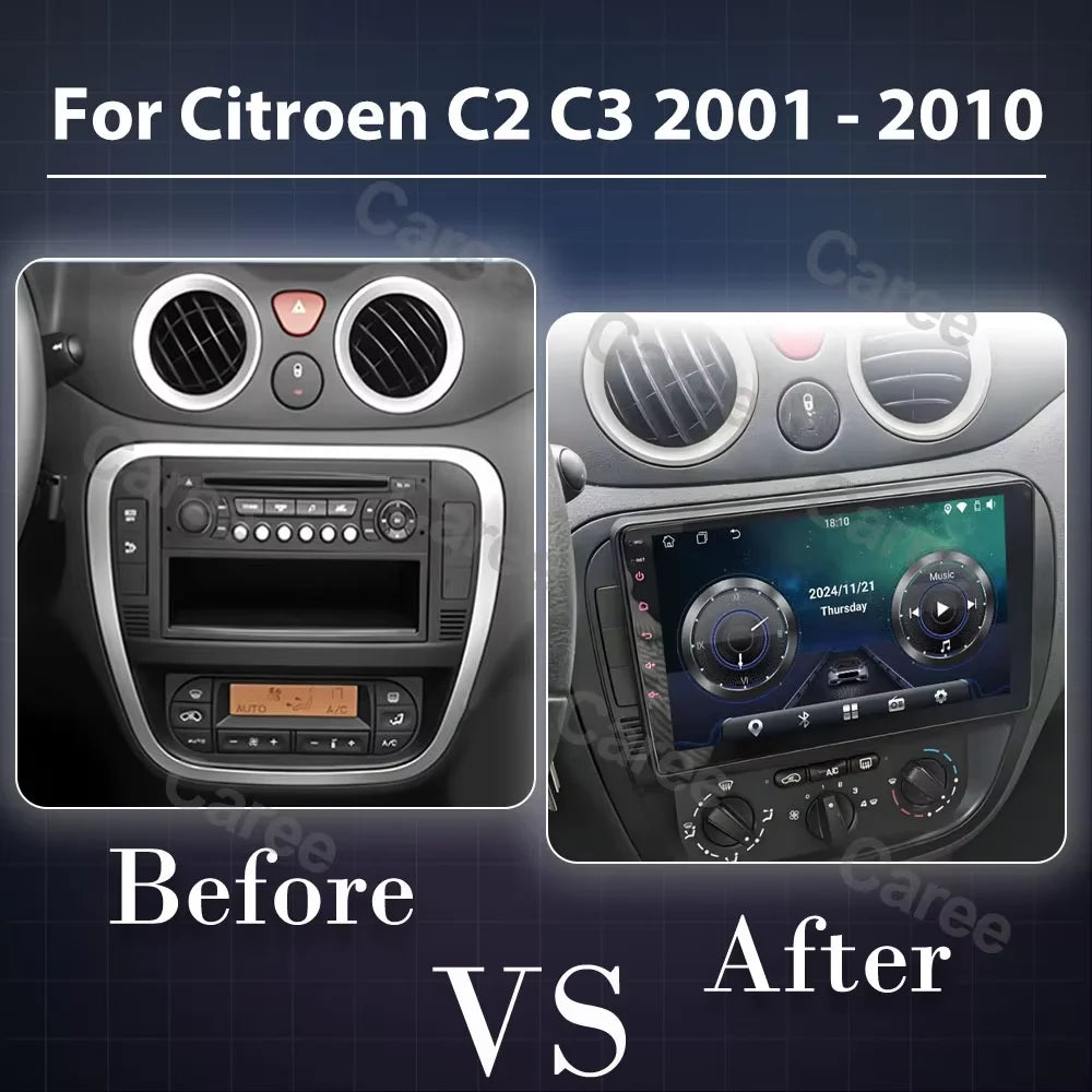 9-inch Android Car Radio with GPS & CarPlay for Citroen C2 C3 - image 2