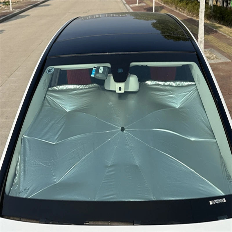 Retractable Umbrella Windshield Sun Shade