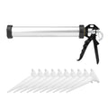 1pc 600ml Aluminum Tube Silicone Caulking Gun Caulk Tool with 10 Nozzles For Caulking And Glass Glue