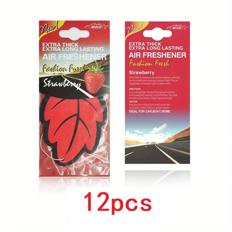 Vanilla Scented Paper Leaf Hanging Car Air Fresheners, 3-60 Pcs