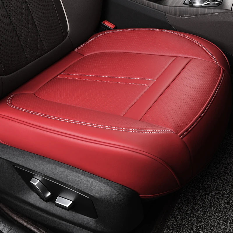 Synthetic Leather Front Car Seat Cushion with Non-Slip Back