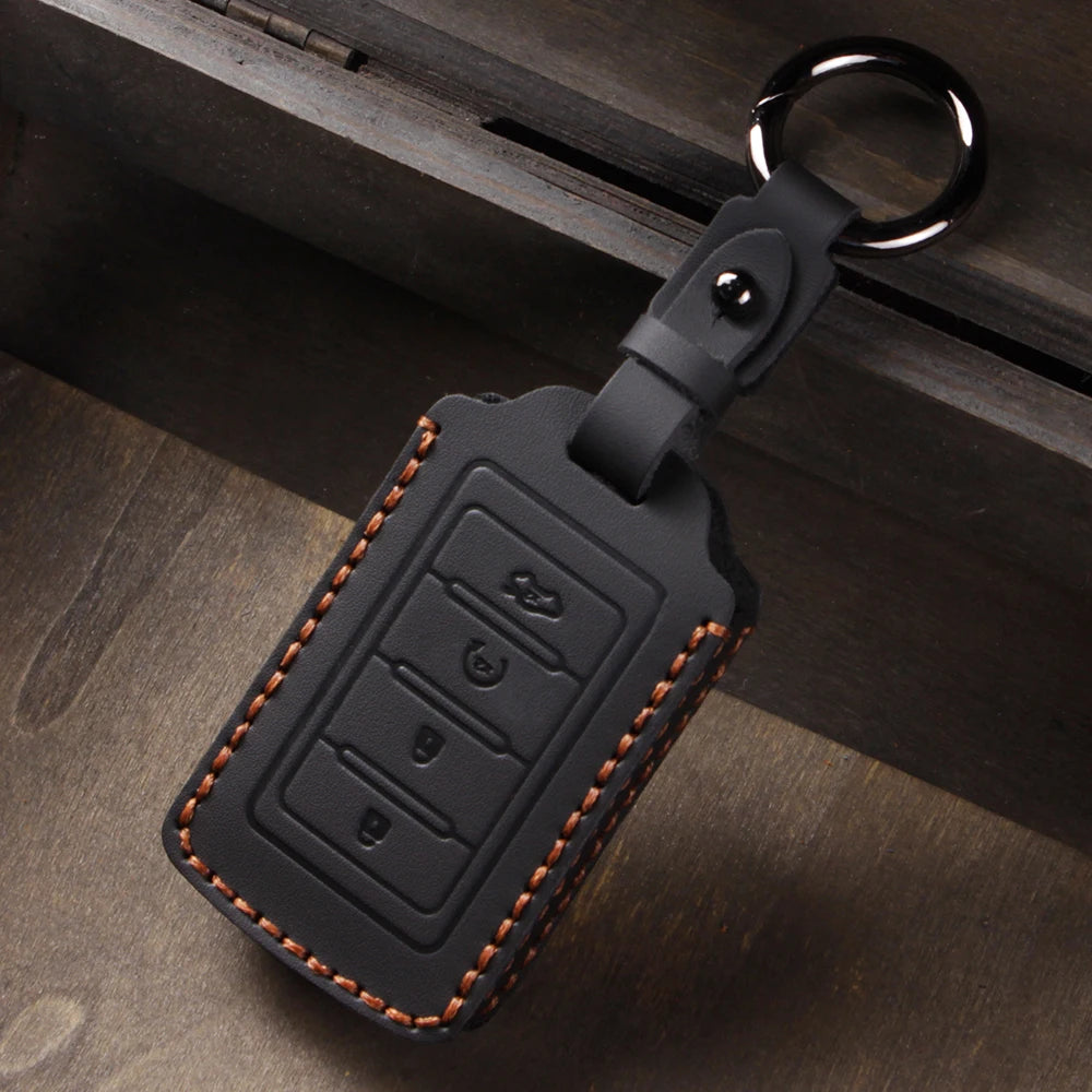 Premium Leather Key Fob Cover for Dodge RAM & Jeep Vehicles - image 2