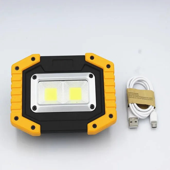 Rechargeable LED Work Light COB 30W Portable Waterproof For Outdoor Camping Hiking Car Repairing And Job Site Lighting