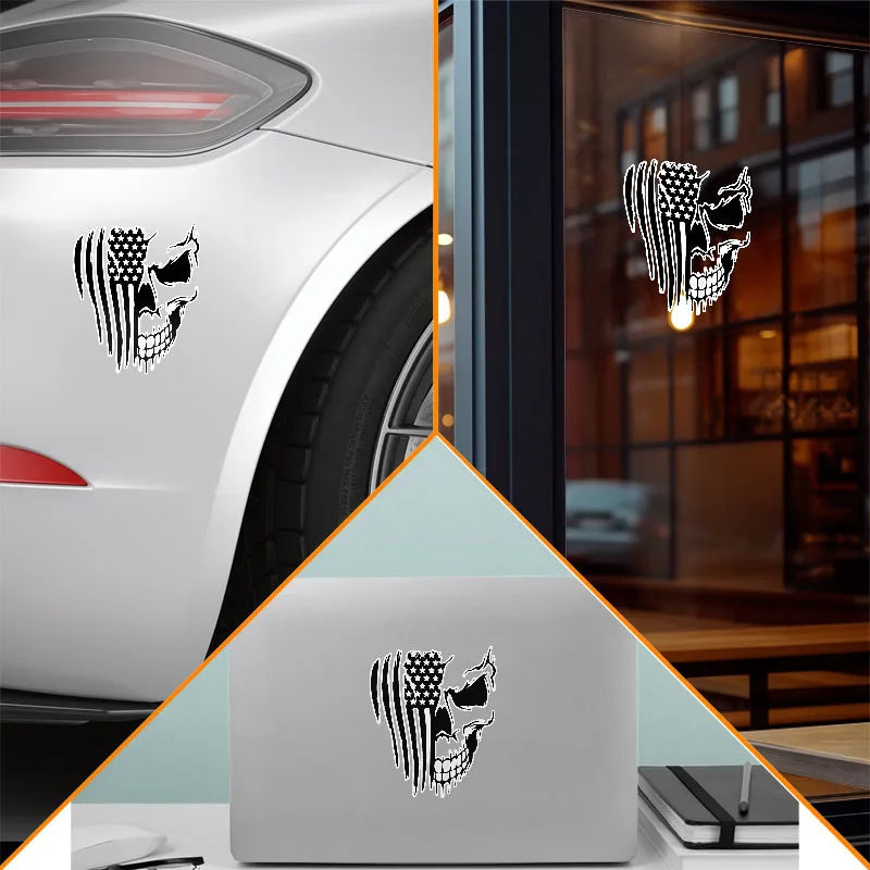American Flag Skull PVC Reflective Sticker for Car Hood and Truck - view 6