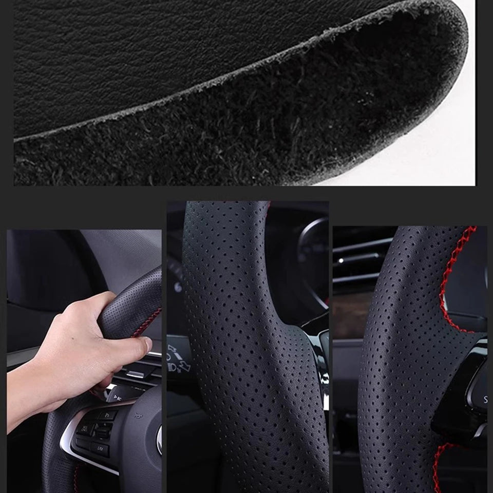 Microfiber Leather Steering Wheel Cover for Chevy Cruze, Aveo, Orlando - image 11