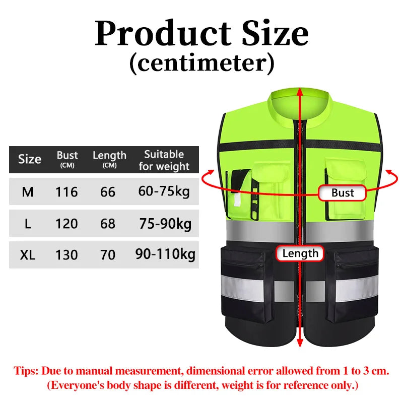 Custom Logo Two-Tone Work Vest with Pockets & Zipper - image 5
