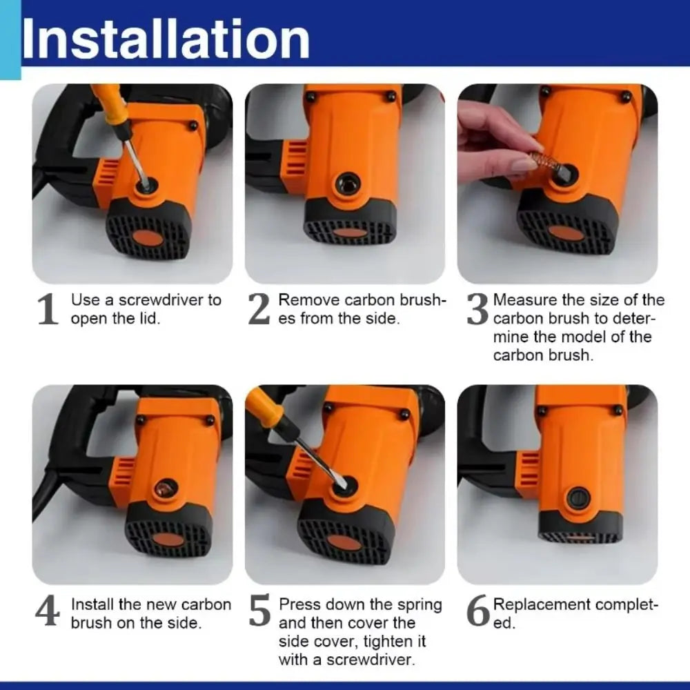 50-Piece Carbon Brush Replacement Kit for Power Tools & Motors - image 5