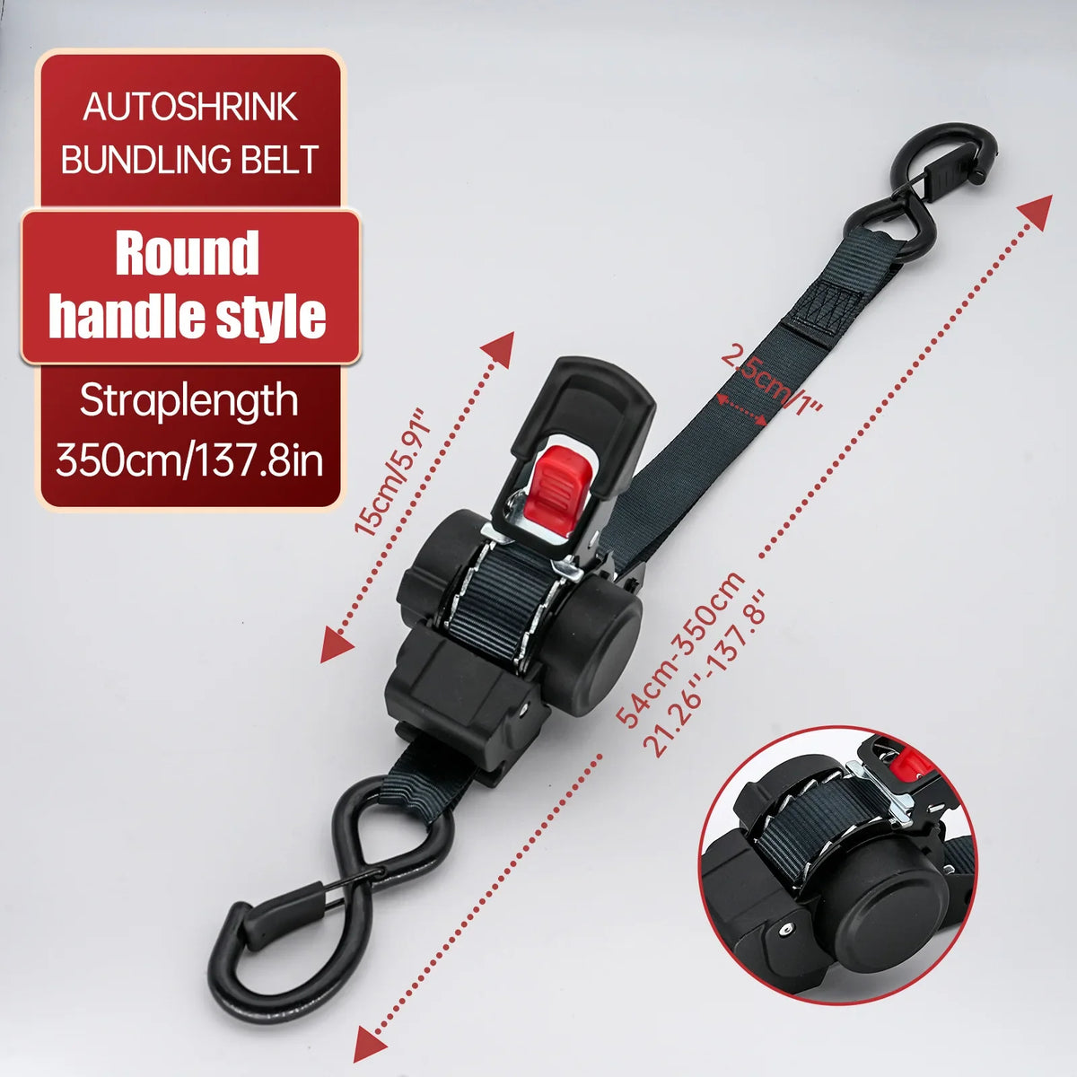 Heavy Duty Retractable Ratchet Tie Down Straps with Soft Loops for Truck and Trailer