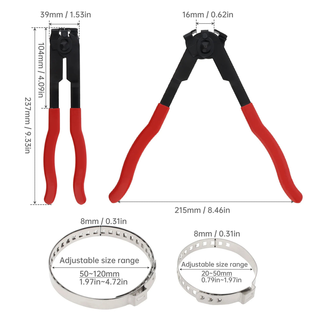 CV Boot Dust Cover Clamp Pliers Kit with 20 Bands for Car ATV - image 4