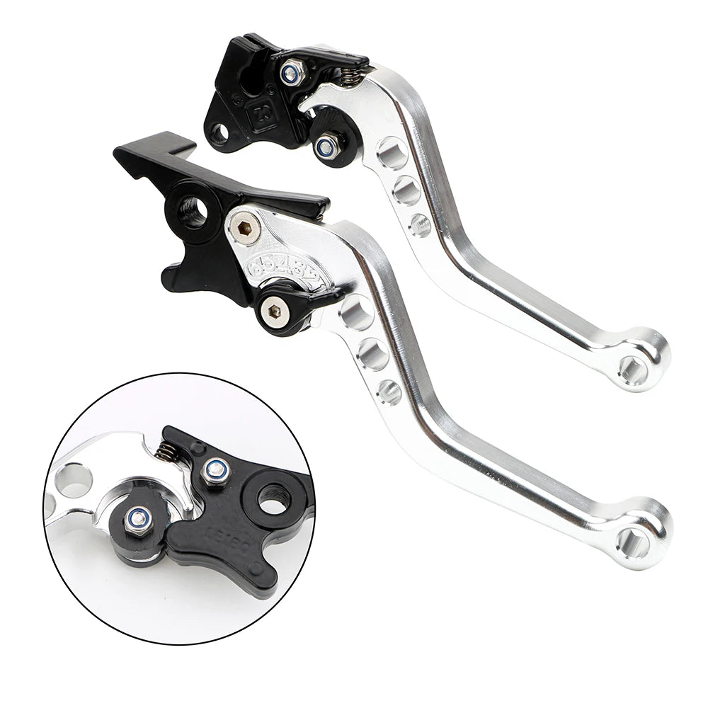 Universal Motorcycle Brake Levers Motorcycle Front Disc Rear Drum Brake Accessories Modified Horn Adjustable Hand Lever GY6