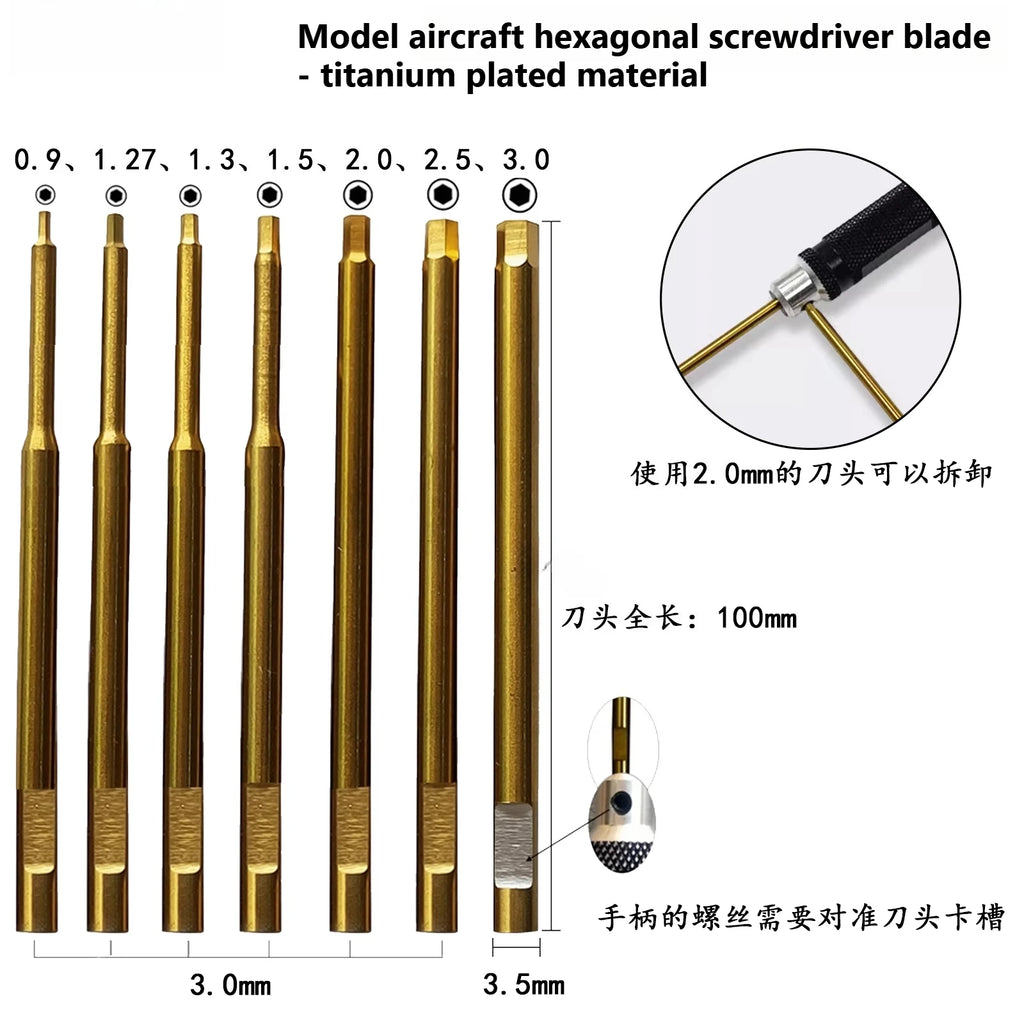 Titanium Plated Hex Screwdriver Set for RC Model Aircraft & Car - image 5