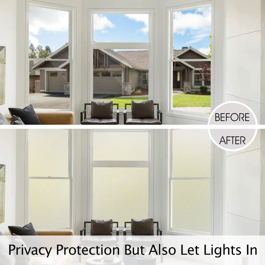 Frosted Window Privacy Film – UV Blocking, Static Cling