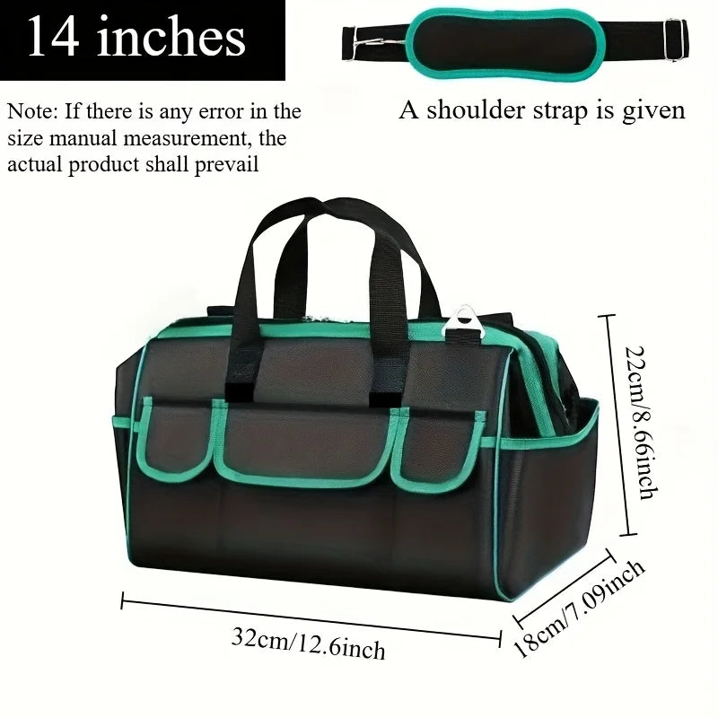Wide-Mouth Tool Bag Organizer with Soft Handle