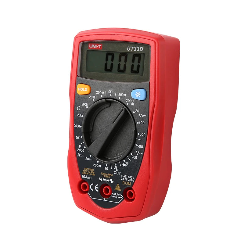 UNI-T UT33D Pocket Multimeter Digital Professional AC DC Ammeter Voltmeter Resistance Tester Multi Meter