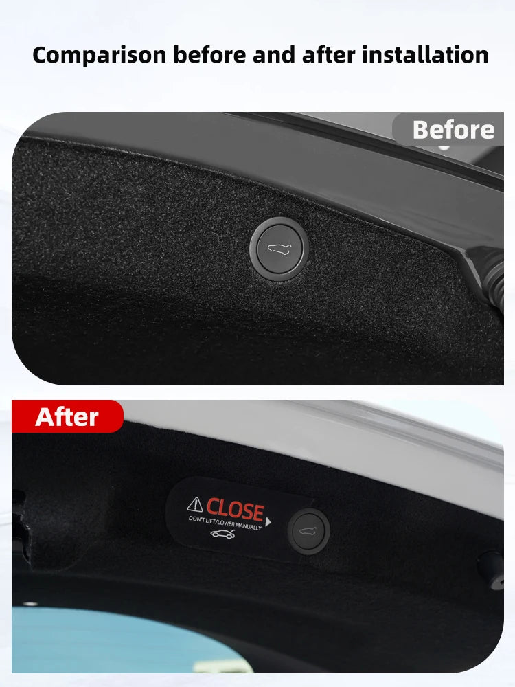 Electric Tailgate Warning Decal for Model Y and Model 3